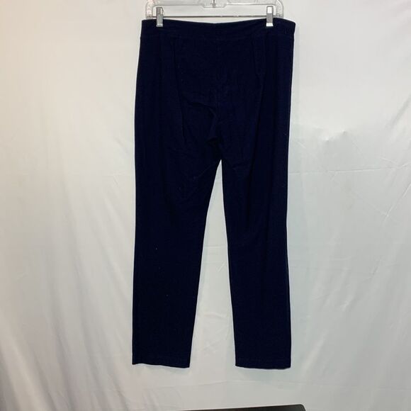 EILEEN Fisher Navy Straight Leg Pants Elastic Waist women’s sz s/p - Picture 2 of 9